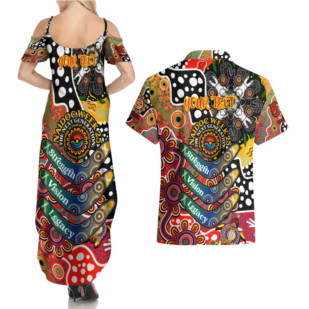 Personalised Suns AFL Celebrating 50 Years of Naidoc Couples Matching Summer Maxi Dress and Hawaiian Shirt NAIDOC Week 2025 Aboriginal