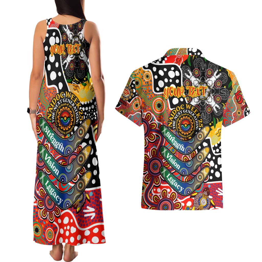 Personalised Suns AFL Celebrating 50 Years of Naidoc Couples Matching Tank Maxi Dress and Hawaiian Shirt NAIDOC Week 2025 Aboriginal