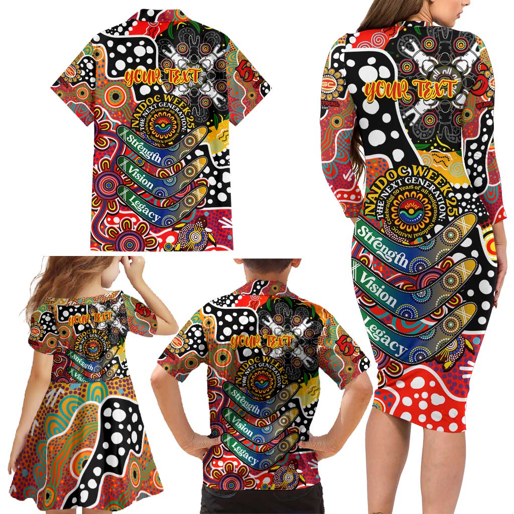 Personalised Suns AFL Celebrating 50 Years of Naidoc Family Matching Long Sleeve Bodycon Dress and Hawaiian Shirt NAIDOC Week 2025 Aboriginal