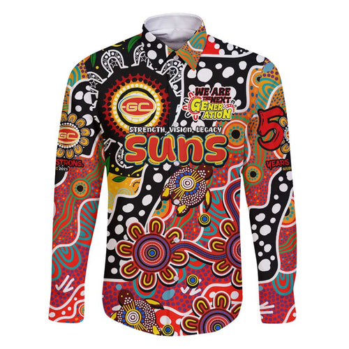 Personalised Suns AFL Celebrating 50 Years of Naidoc Family Matching Long Sleeve Bodycon Dress and Hawaiian Shirt NAIDOC Week 2025 Aboriginal