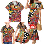 Personalised Suns AFL Celebrating 50 Years of Naidoc Family Matching Mermaid Dress and Hawaiian Shirt NAIDOC Week 2025 Aboriginal