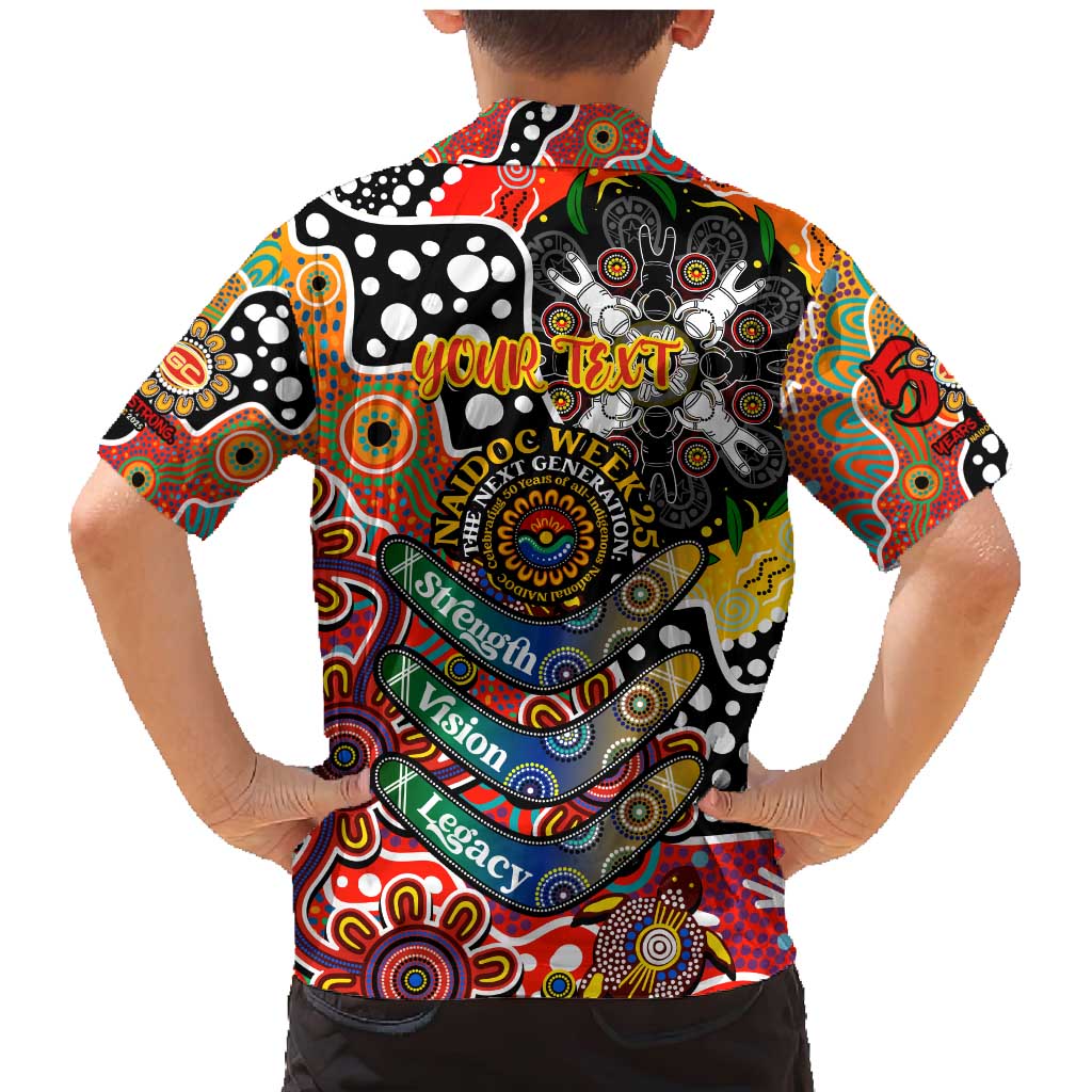Personalised Suns AFL Celebrating 50 Years of Naidoc Family Matching Mermaid Dress and Hawaiian Shirt NAIDOC Week 2025 Aboriginal