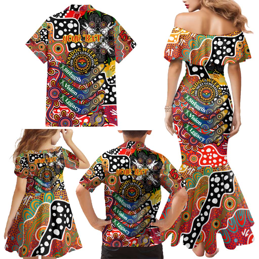 Personalised Suns AFL Celebrating 50 Years of Naidoc Family Matching Mermaid Dress and Hawaiian Shirt NAIDOC Week 2025 Aboriginal