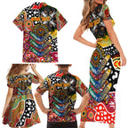 Personalised Suns AFL Celebrating 50 Years of Naidoc Family Matching Short Sleeve Bodycon Dress and Hawaiian Shirt NAIDOC Week 2025 Aboriginal