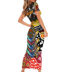 Personalised Suns AFL Celebrating 50 Years of Naidoc Family Matching Short Sleeve Bodycon Dress and Hawaiian Shirt NAIDOC Week 2025 Aboriginal