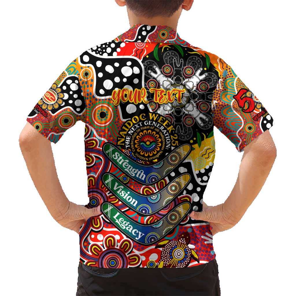 Personalised Suns AFL Celebrating 50 Years of Naidoc Family Matching Summer Maxi Dress and Hawaiian Shirt NAIDOC Week 2025 Aboriginal