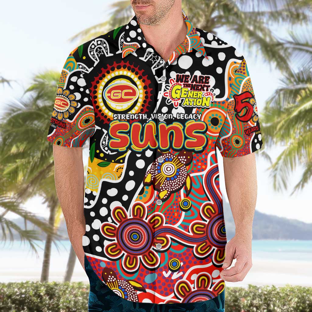 Personalised Suns AFL Celebrating 50 Years of Naidoc Hawaiian Shirt NAIDOC Week 2025 Aboriginal