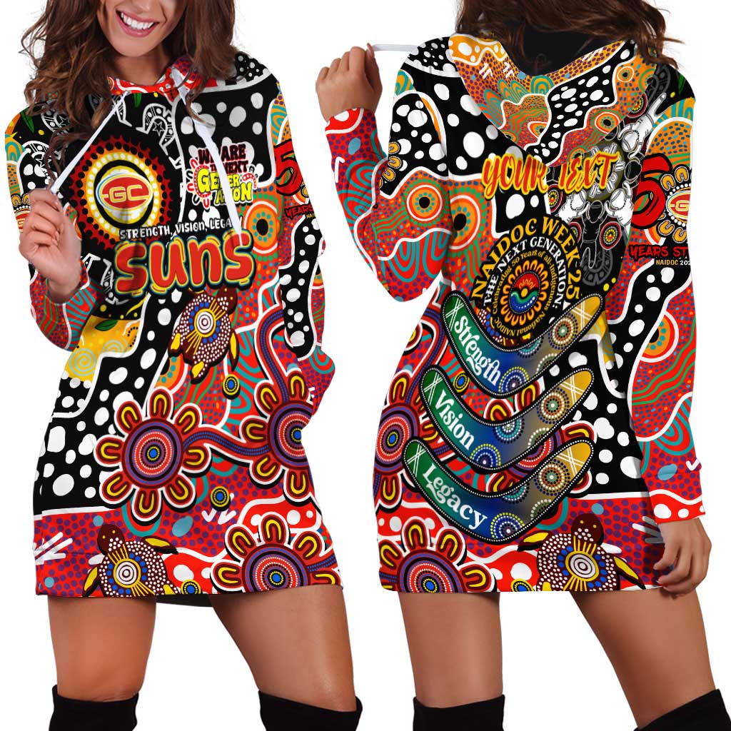 Personalised Suns AFL Celebrating 50 Years of Naidoc Hoodie Dress NAIDOC Week 2025 Aboriginal