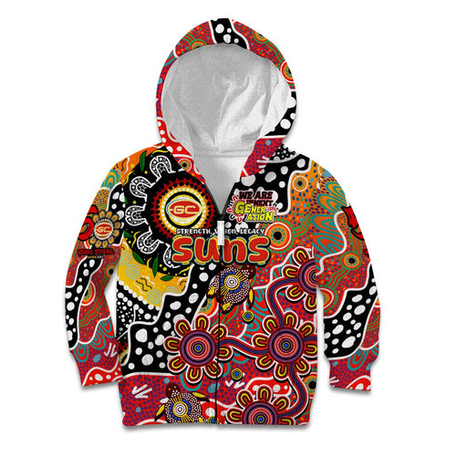 Personalised Suns AFL Celebrating 50 Years of Naidoc Kid Hoodie NAIDOC Week 2025 Aboriginal