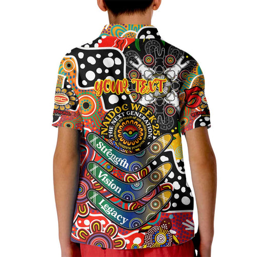 Personalised Suns AFL Celebrating 50 Years of Naidoc Kid Polo Shirt NAIDOC Week 2025 Aboriginal