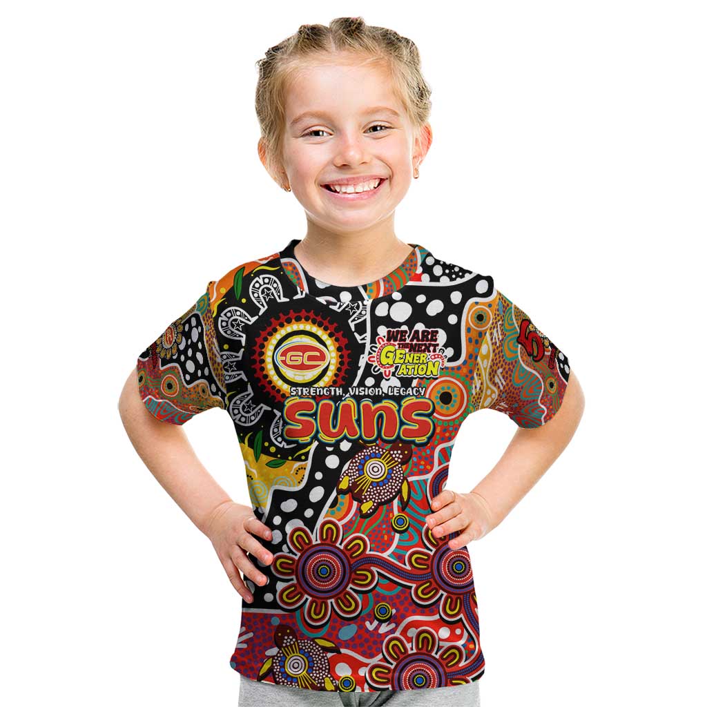 Personalised Suns AFL Celebrating 50 Years of Naidoc Kid T Shirt NAIDOC Week 2025 Aboriginal
