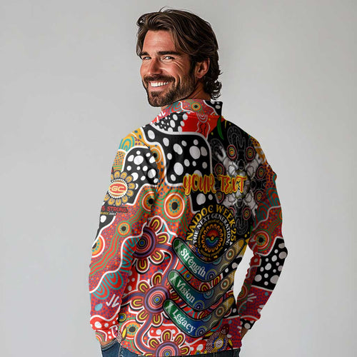 Personalised Suns AFL Celebrating 50 Years of Naidoc Long Sleeve Polo Shirt NAIDOC Week 2025 Aboriginal