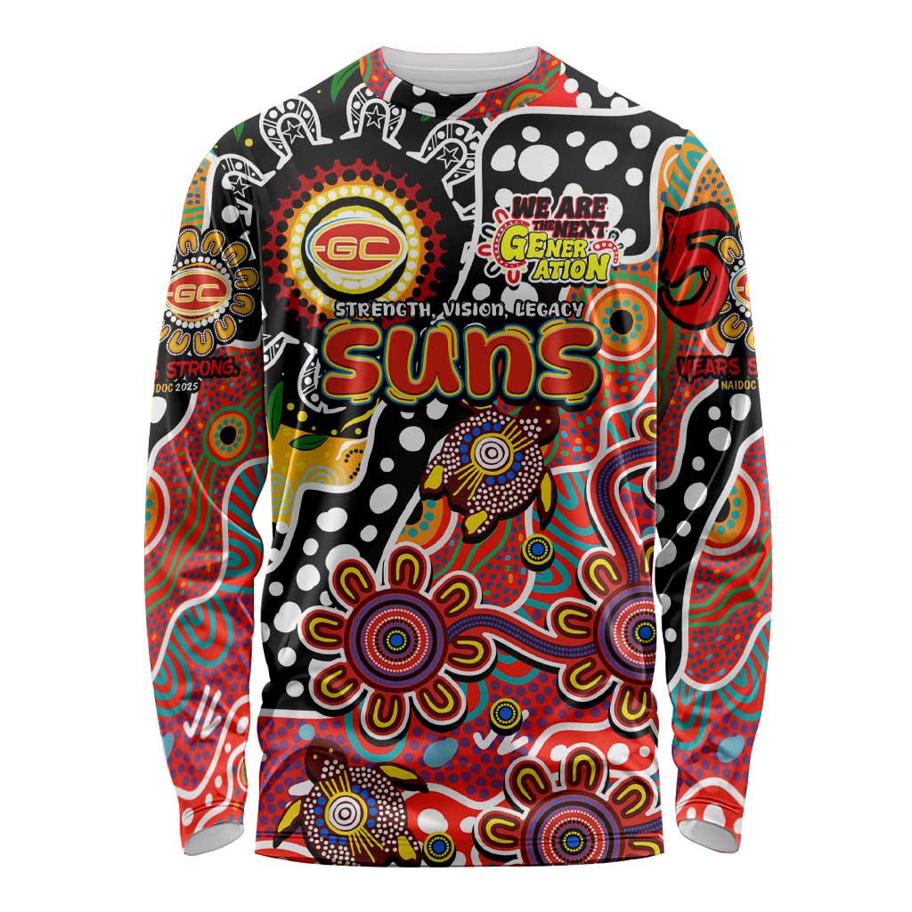 Personalised Suns AFL Celebrating 50 Years of Naidoc Long Sleeve Shirt NAIDOC Week 2025 Aboriginal