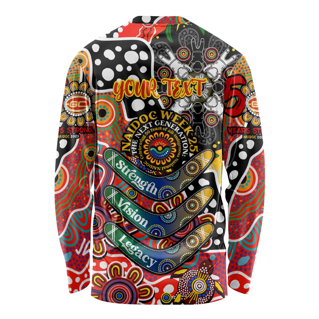 Personalised Suns AFL Celebrating 50 Years of Naidoc Long Sleeve Shirt NAIDOC Week 2025 Aboriginal