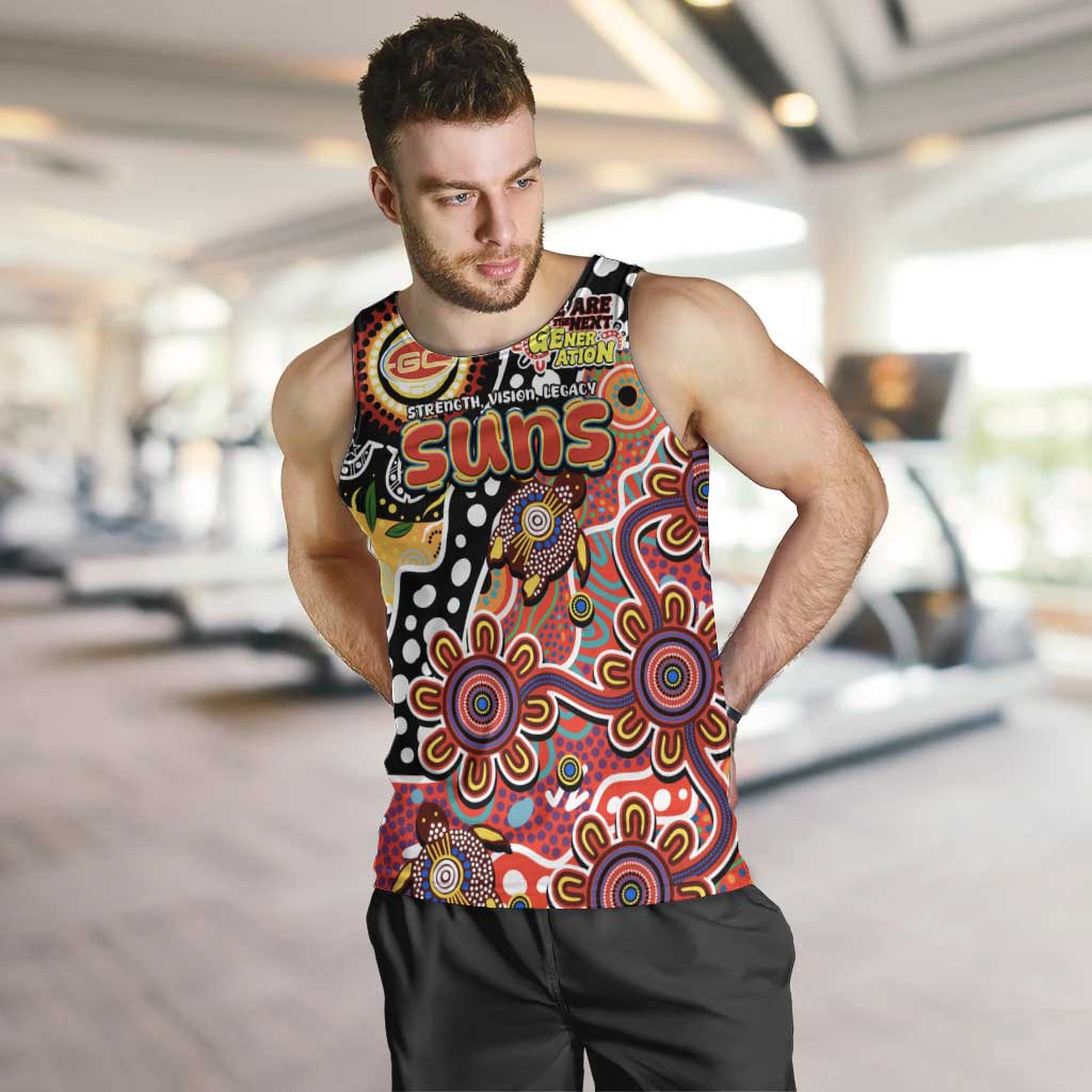 Personalised Suns AFL Celebrating 50 Years of Naidoc Men Tank Top NAIDOC Week 2025 Aboriginal