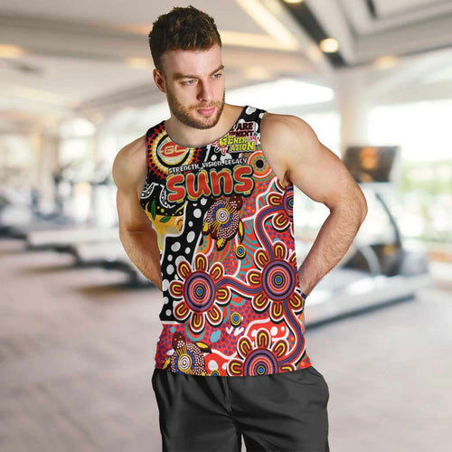 Personalised Suns AFL Celebrating 50 Years of Naidoc Men Tank Top NAIDOC Week 2025 Aboriginal