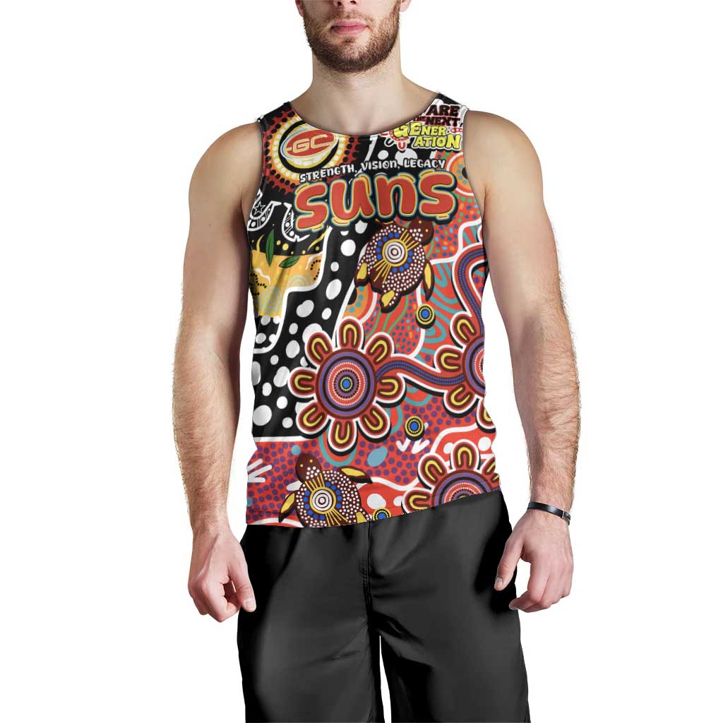 Personalised Suns AFL Celebrating 50 Years of Naidoc Men Tank Top NAIDOC Week 2025 Aboriginal