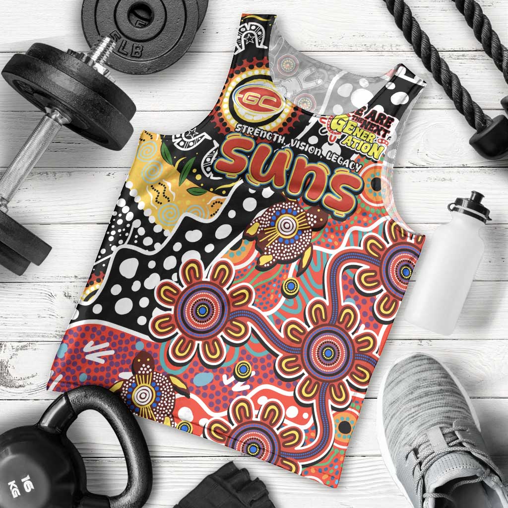 Personalised Suns AFL Celebrating 50 Years of Naidoc Men Tank Top NAIDOC Week 2025 Aboriginal