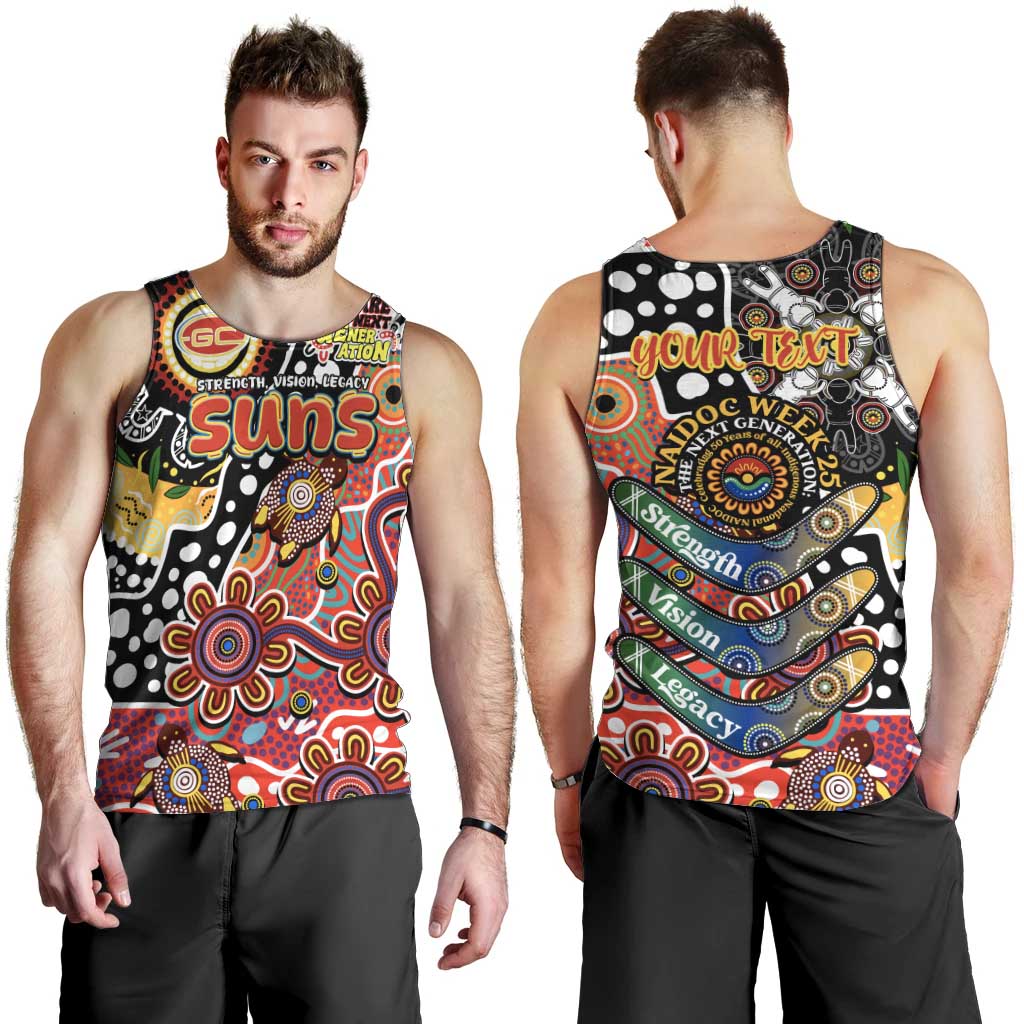 Personalised Suns AFL Celebrating 50 Years of Naidoc Men Tank Top NAIDOC Week 2025 Aboriginal
