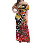 Personalised Suns AFL Celebrating 50 Years of Naidoc Off Shoulder Maxi Dress NAIDOC Week 2025 Aboriginal