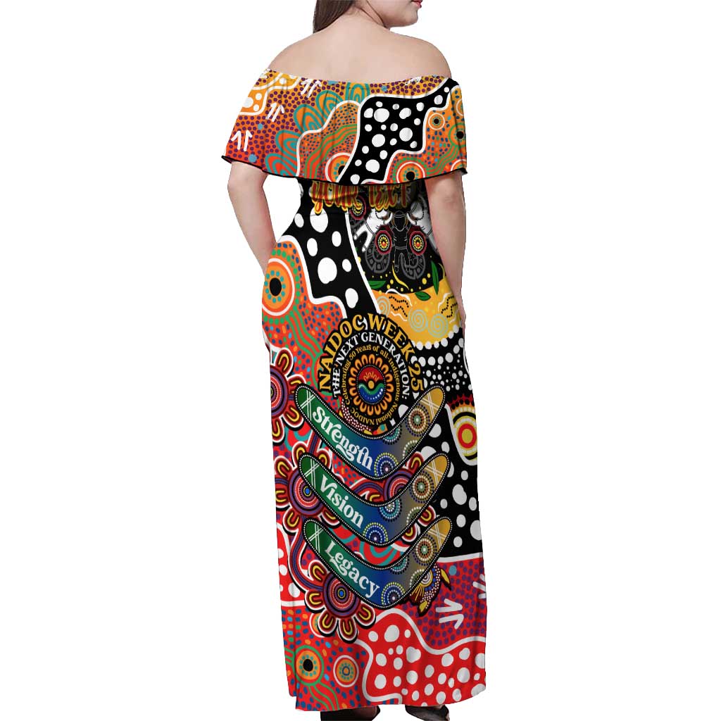 Personalised Suns AFL Celebrating 50 Years of Naidoc Off Shoulder Maxi Dress NAIDOC Week 2025 Aboriginal