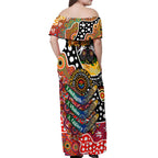 Personalised Suns AFL Celebrating 50 Years of Naidoc Off Shoulder Maxi Dress NAIDOC Week 2025 Aboriginal