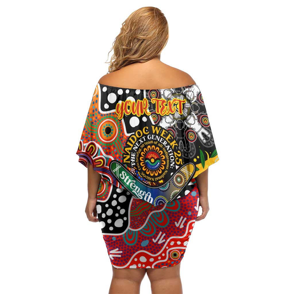 Personalised Suns AFL Celebrating 50 Years of Naidoc Off Shoulder Short Dress NAIDOC Week 2025 Aboriginal