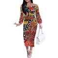 Personalised Suns AFL Celebrating 50 Years of Naidoc Off The Shoulder Long Sleeve Dress NAIDOC Week 2025 Aboriginal
