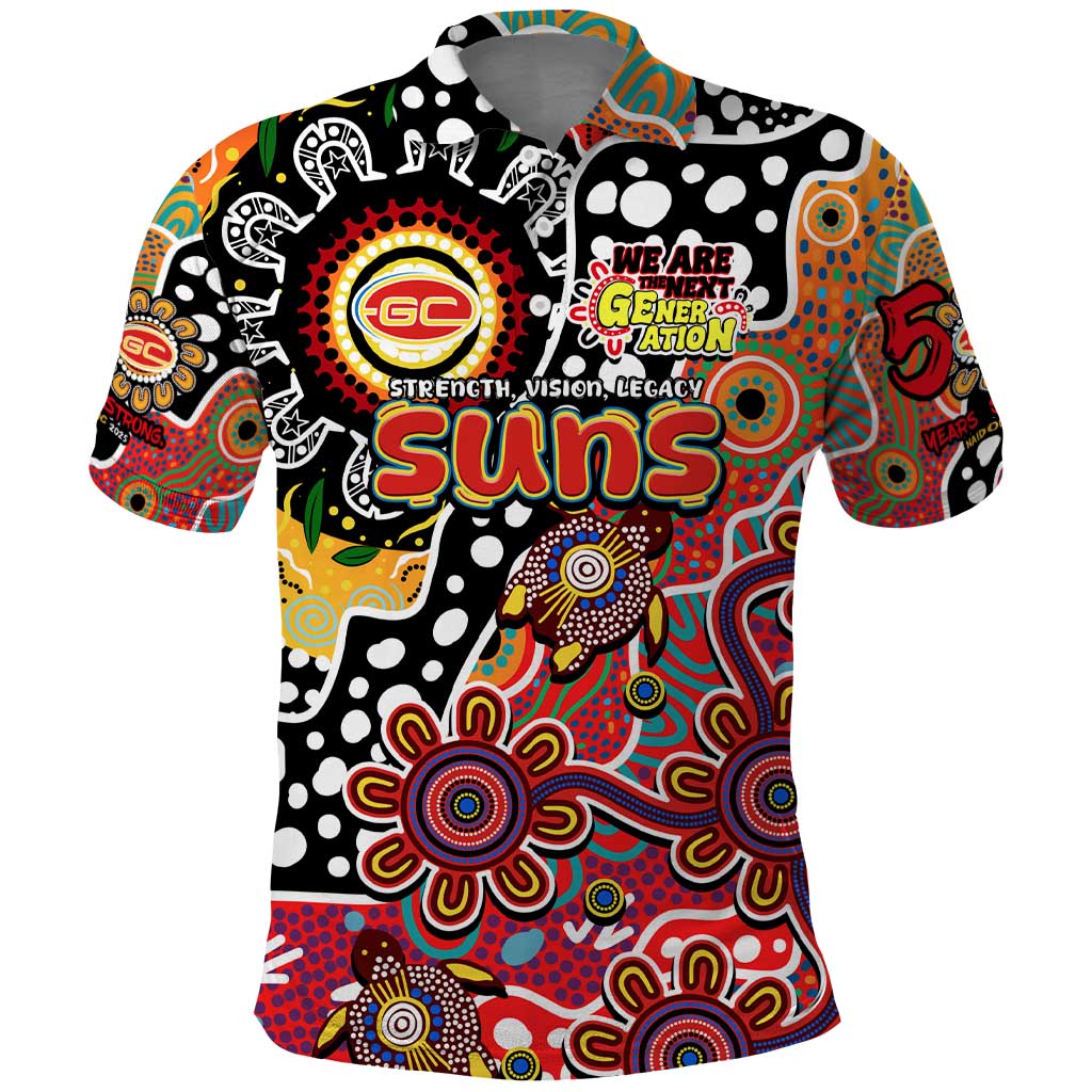 Personalised Suns AFL Celebrating 50 Years of Naidoc Polo Shirt NAIDOC Week 2025 Aboriginal