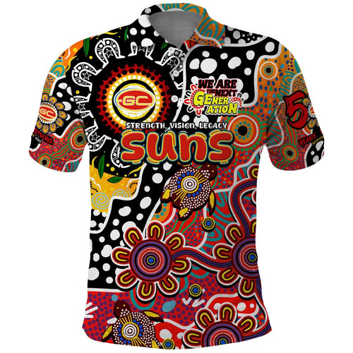 Personalised Suns AFL Celebrating 50 Years of Naidoc Polo Shirt NAIDOC Week 2025 Aboriginal