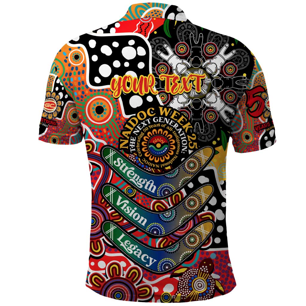 Personalised Suns AFL Celebrating 50 Years of Naidoc Polo Shirt NAIDOC Week 2025 Aboriginal