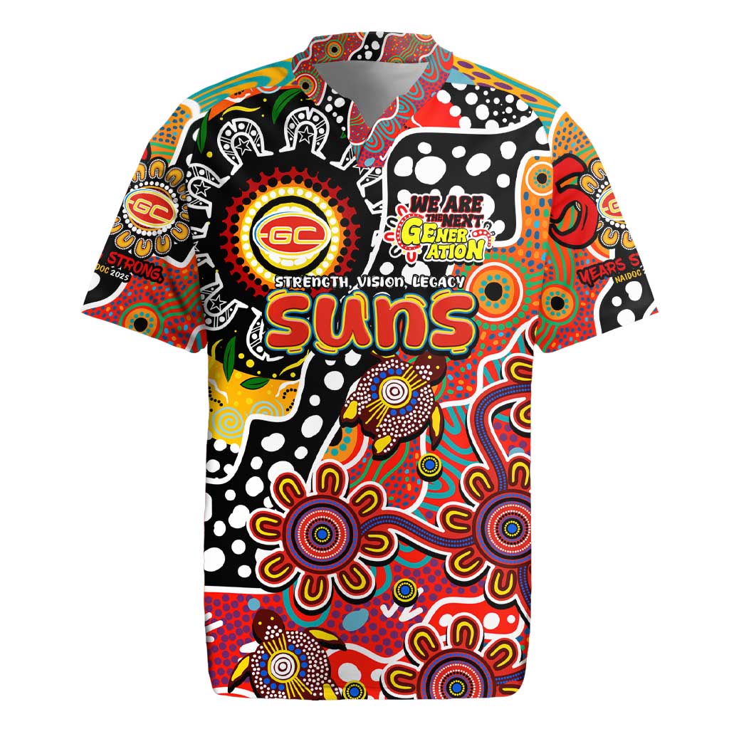 Personalised Suns AFL Celebrating 50 Years of Naidoc Rugby Jersey NAIDOC Week 2025 Aboriginal