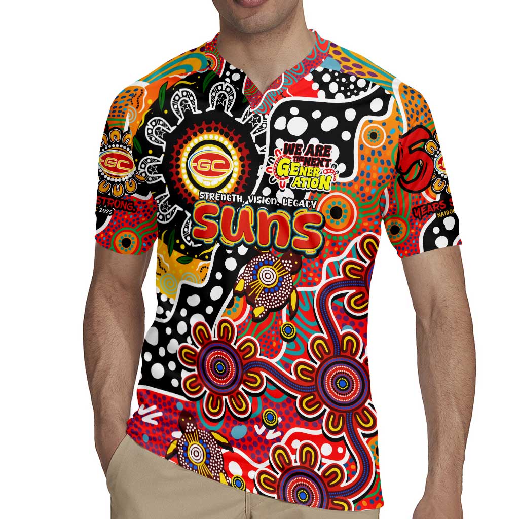 Personalised Suns AFL Celebrating 50 Years of Naidoc Rugby Jersey NAIDOC Week 2025 Aboriginal