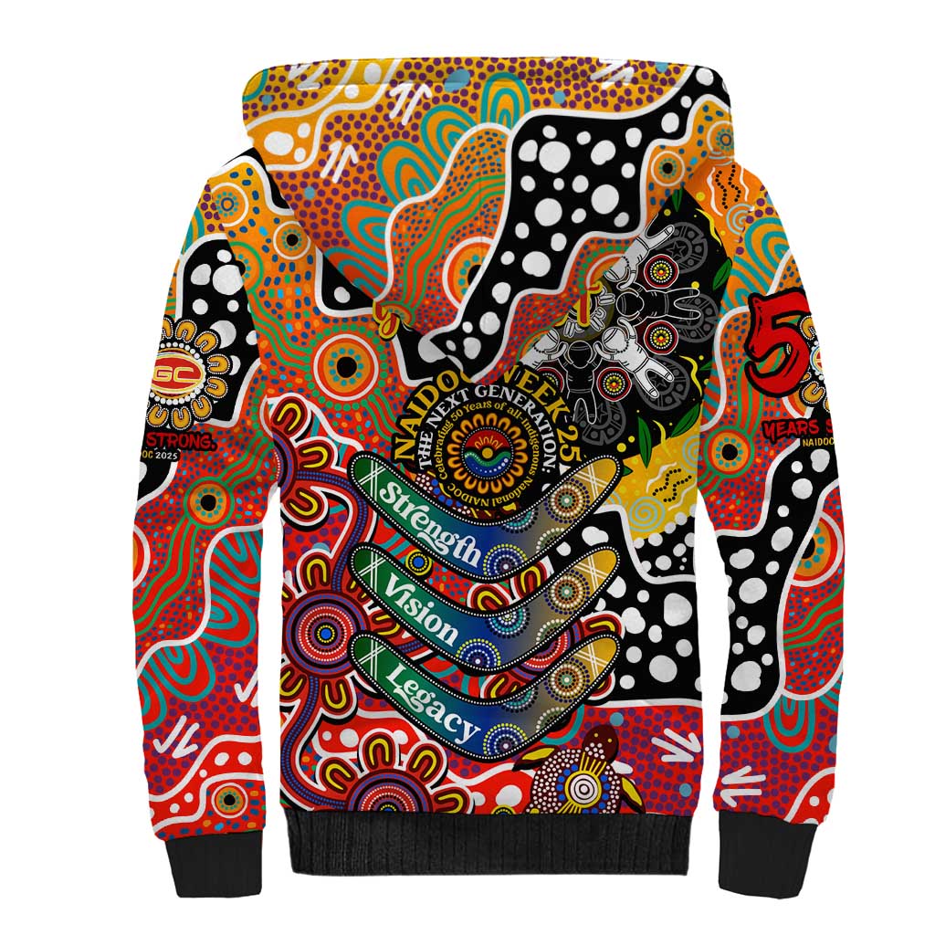 Personalised Suns AFL Celebrating 50 Years of Naidoc Sherpa Hoodie NAIDOC Week 2025 Aboriginal