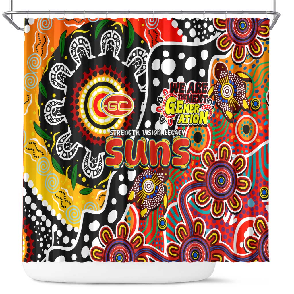 Suns AFL Celebrating 50 Years of Naidoc Shower Curtain NAIDOC Week 2025 Aboriginal