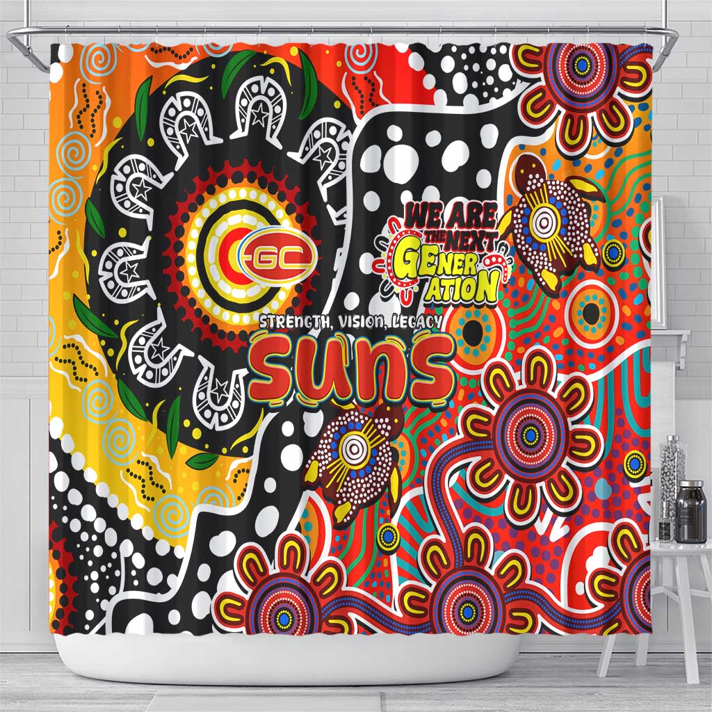 Suns AFL Celebrating 50 Years of Naidoc Shower Curtain NAIDOC Week 2025 Aboriginal