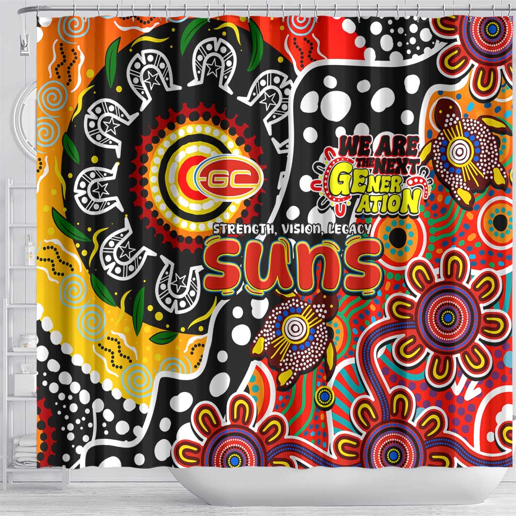 Suns AFL Celebrating 50 Years of Naidoc Shower Curtain NAIDOC Week 2025 Aboriginal