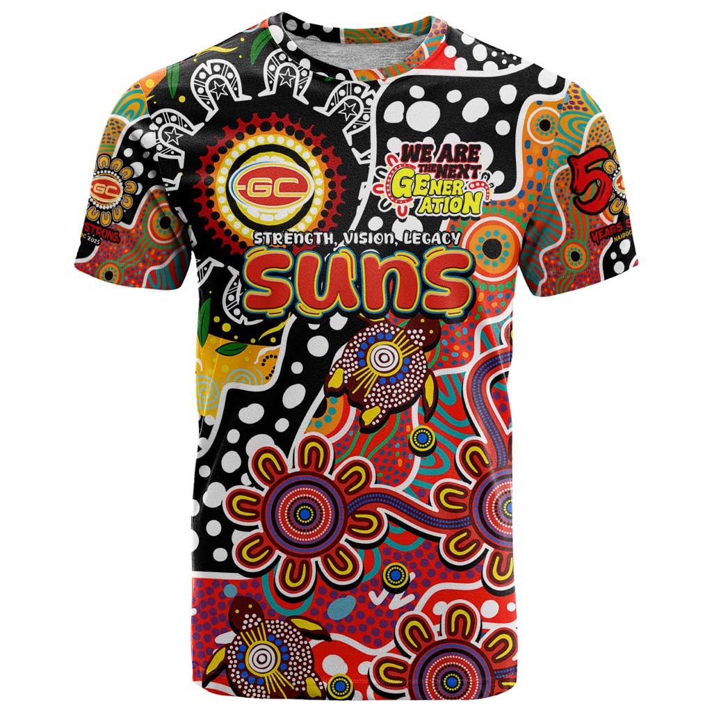 Personalised Suns AFL Celebrating 50 Years of Naidoc T Shirt NAIDOC Week 2025 Aboriginal