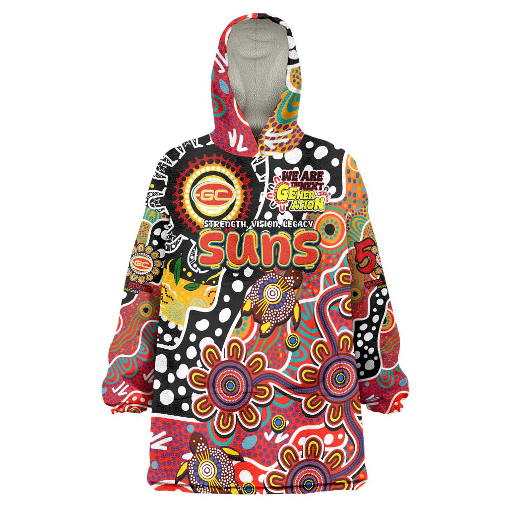 Personalised Suns AFL Celebrating 50 Years of Naidoc Wearable Blanket Hoodie NAIDOC Week 2025 Aboriginal