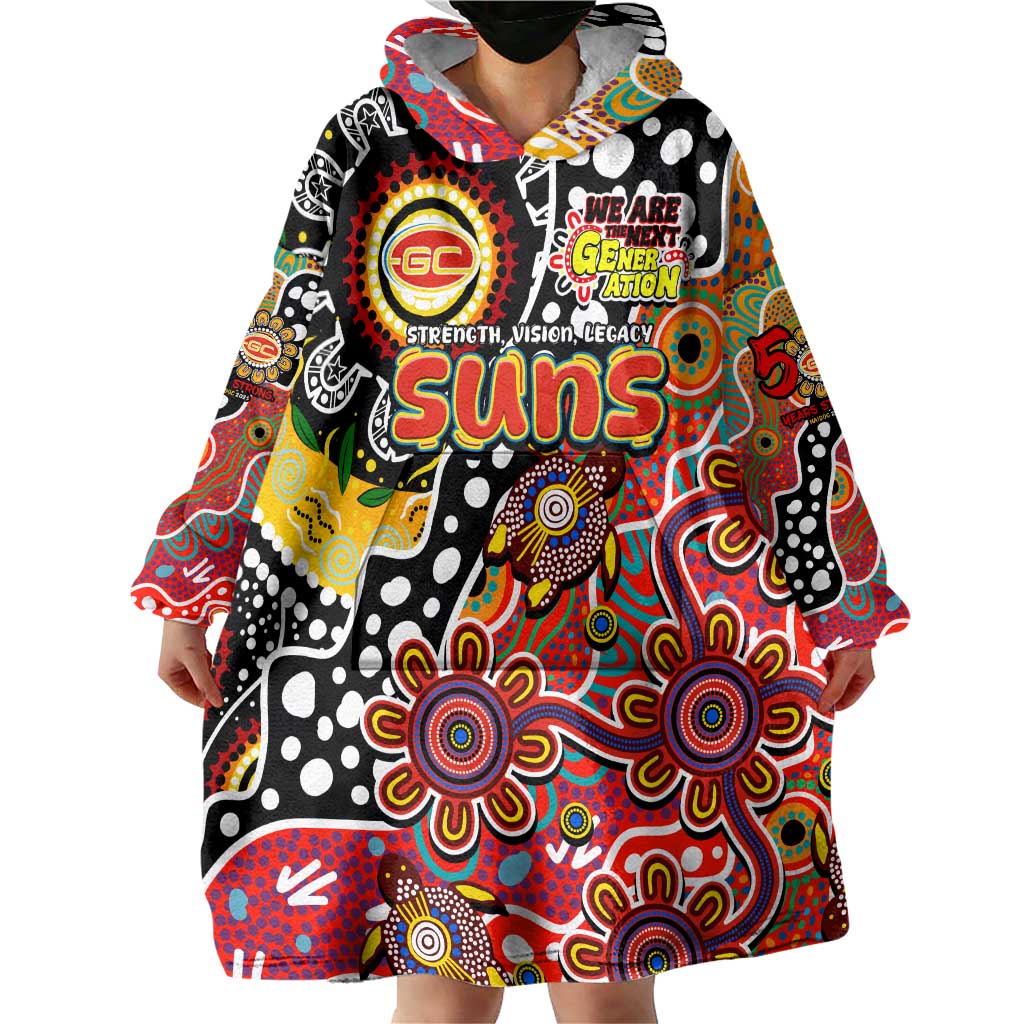 Personalised Suns AFL Celebrating 50 Years of Naidoc Wearable Blanket Hoodie NAIDOC Week 2025 Aboriginal