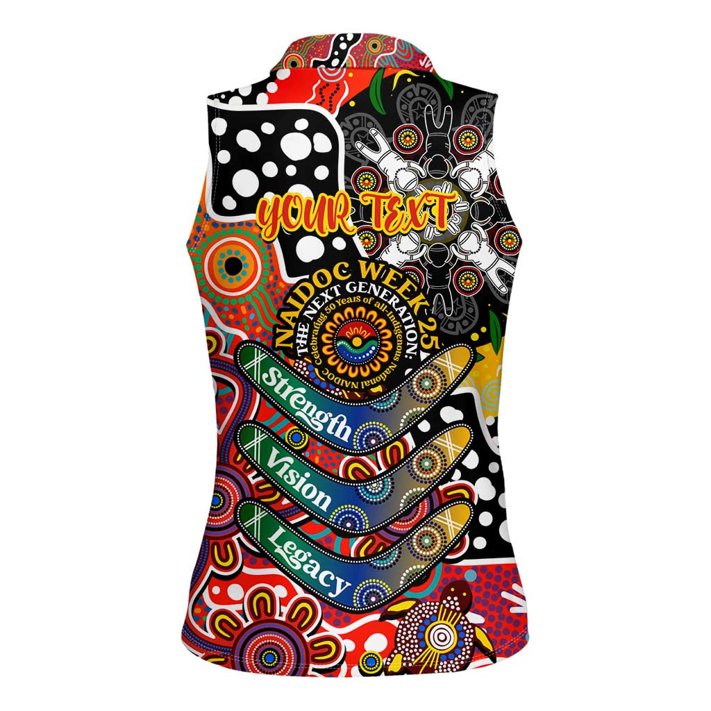 Personalised Suns AFL Celebrating 50 Years of Naidoc Women Sleeveless Polo Shirt NAIDOC Week 2025 Aboriginal