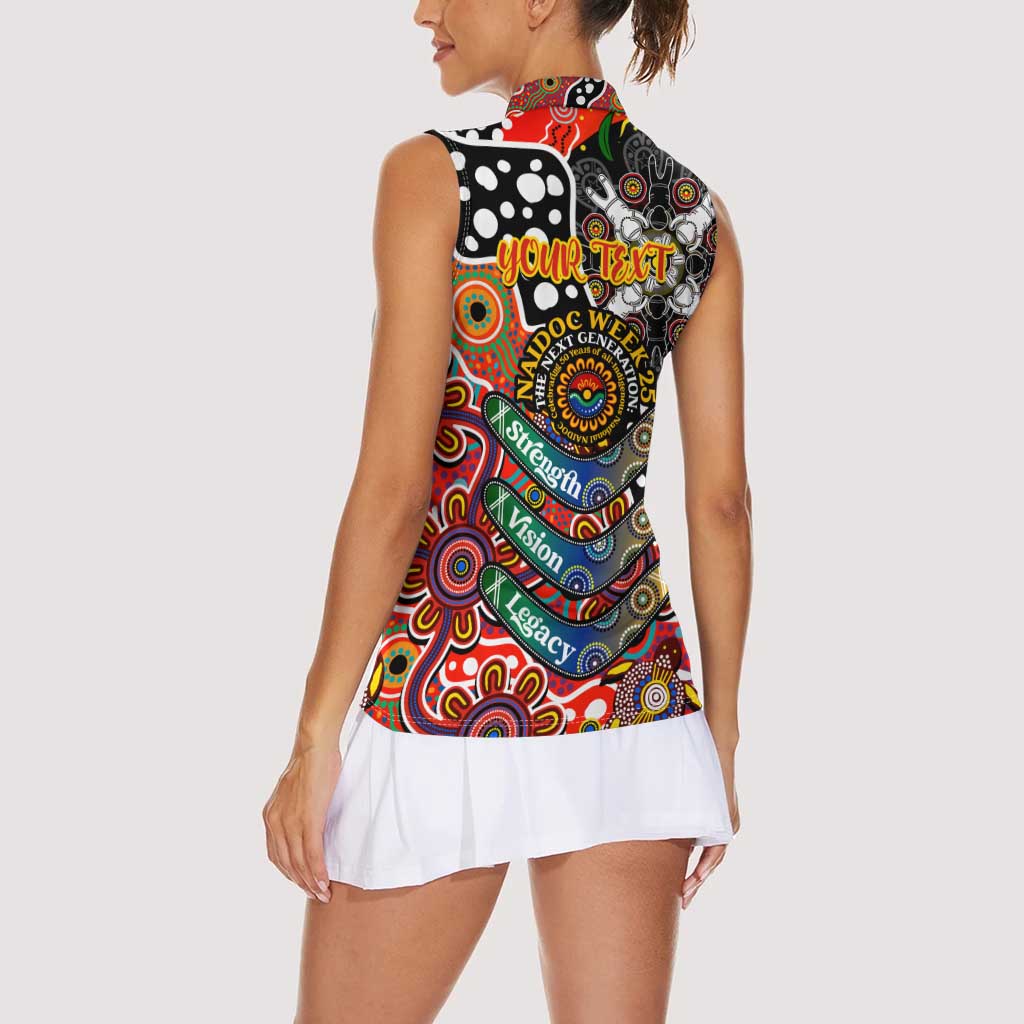 Personalised Suns AFL Celebrating 50 Years of Naidoc Women Sleeveless Polo Shirt NAIDOC Week 2025 Aboriginal