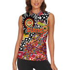 Personalised Suns AFL Celebrating 50 Years of Naidoc Women Sleeveless Polo Shirt NAIDOC Week 2025 Aboriginal