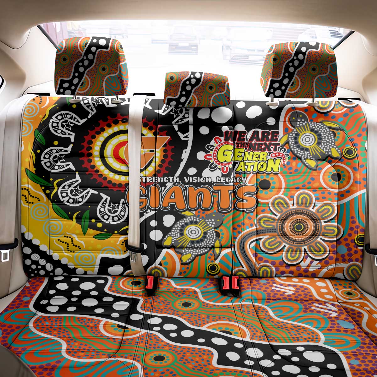 Giants AFL Celebrating 50 Years of Naidoc Back Car Seat Cover NAIDOC Week 2025 Aboriginal