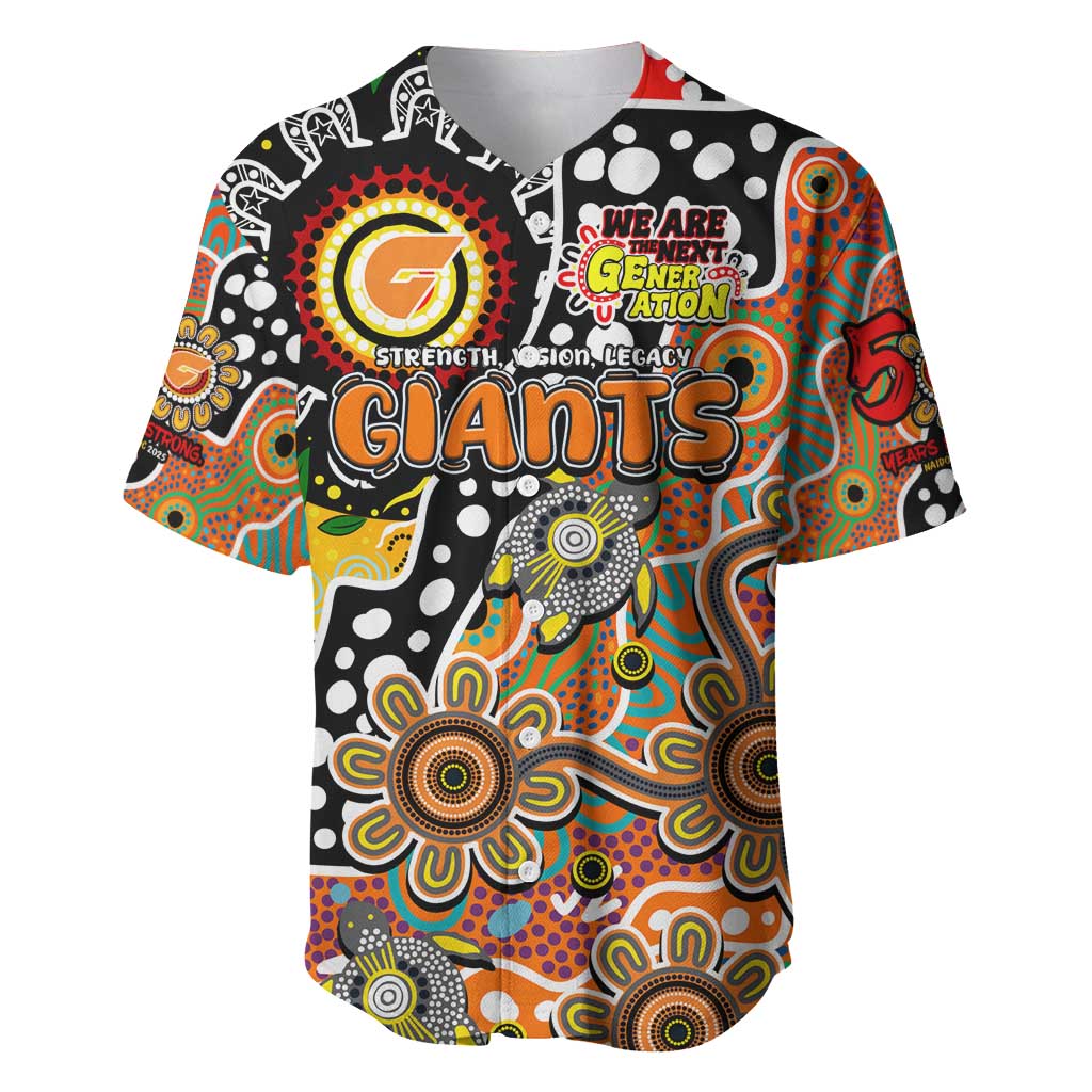 Personalised Giants AFL Celebrating 50 Years of Naidoc Baseball Jersey NAIDOC Week 2025 Aboriginal