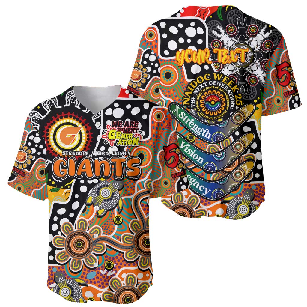Personalised Giants AFL Celebrating 50 Years of Naidoc Baseball Jersey NAIDOC Week 2025 Aboriginal
