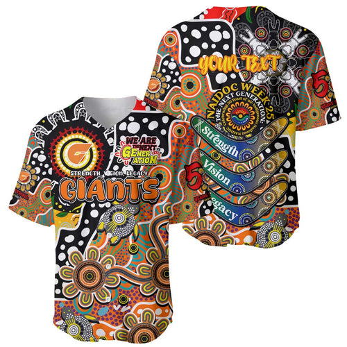 Personalised Giants AFL Celebrating 50 Years of Naidoc Baseball Jersey NAIDOC Week 2025 Aboriginal