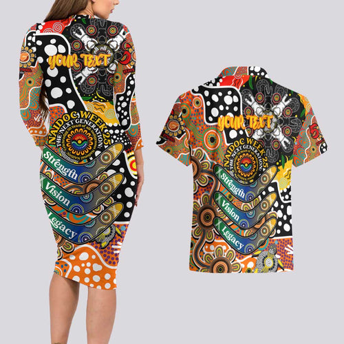 Personalised Giants AFL Celebrating 50 Years of Naidoc Couples Matching Long Sleeve Bodycon Dress and Hawaiian Shirt NAIDOC Week 2025 Aboriginal