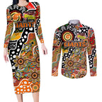 Personalised Giants AFL Celebrating 50 Years of Naidoc Couples Matching Long Sleeve Bodycon Dress and Long Sleeve Button Shirt NAIDOC Week 2025 Aboriginal