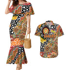 Personalised Giants AFL Celebrating 50 Years of Naidoc Couples Matching Mermaid Dress and Hawaiian Shirt NAIDOC Week 2025 Aboriginal